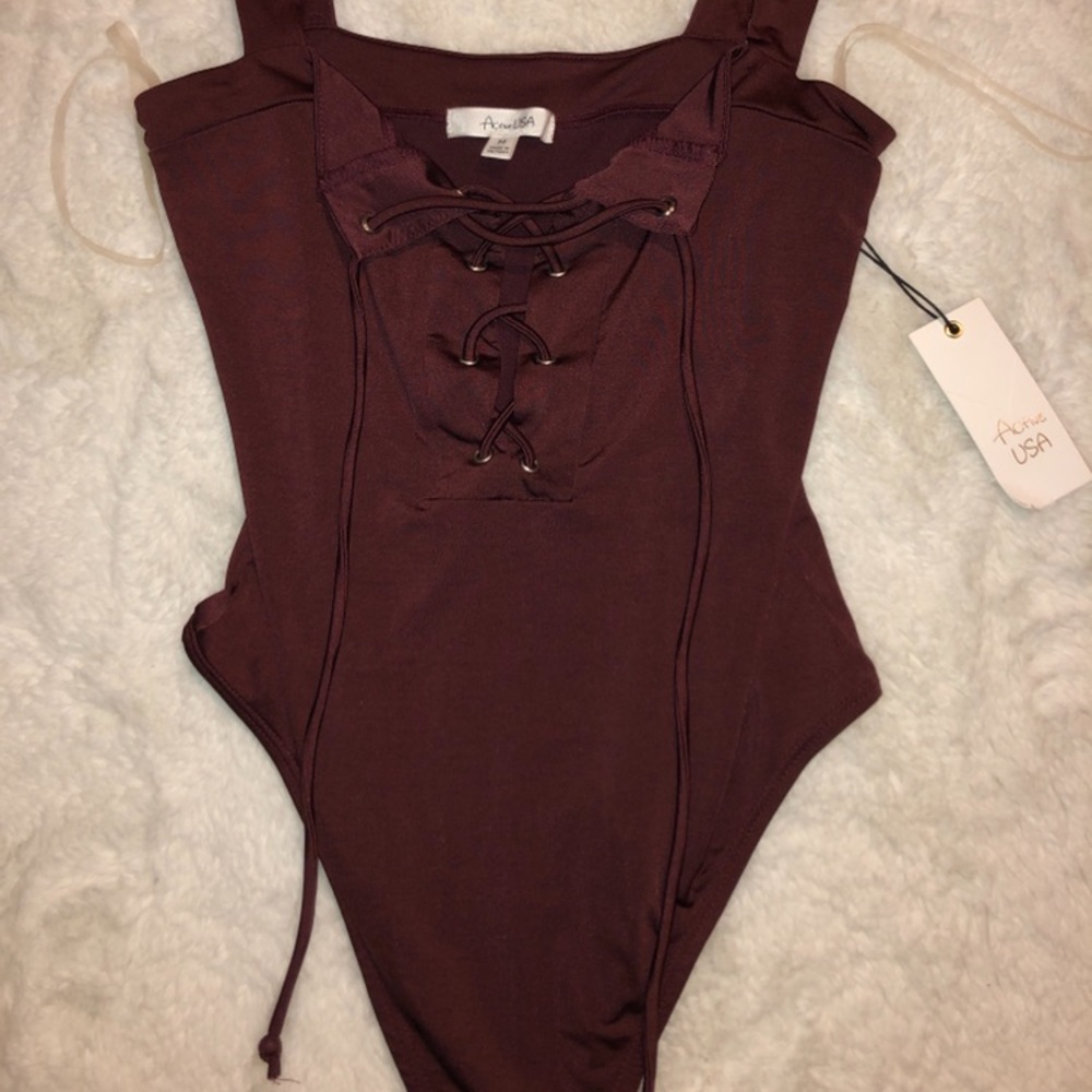 Lace Burgundy Bodysuit
